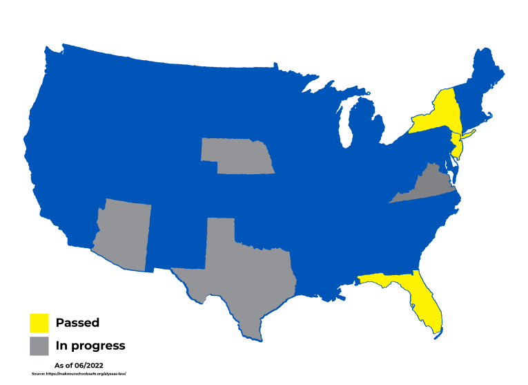Alyssa's Law in US Map