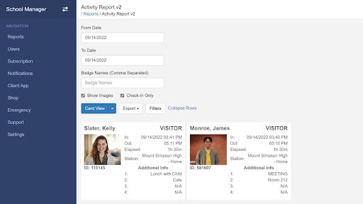 With a system like iVisitor Management, you can create a report of all visitors on campus with just a few clicks.