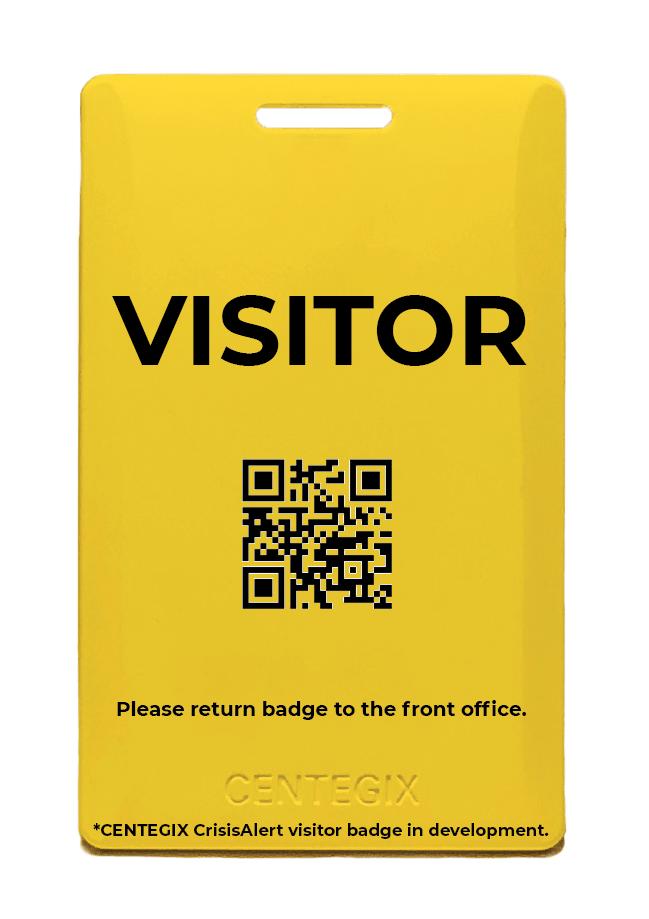 Centegix CrisisAlert Visitor Badge